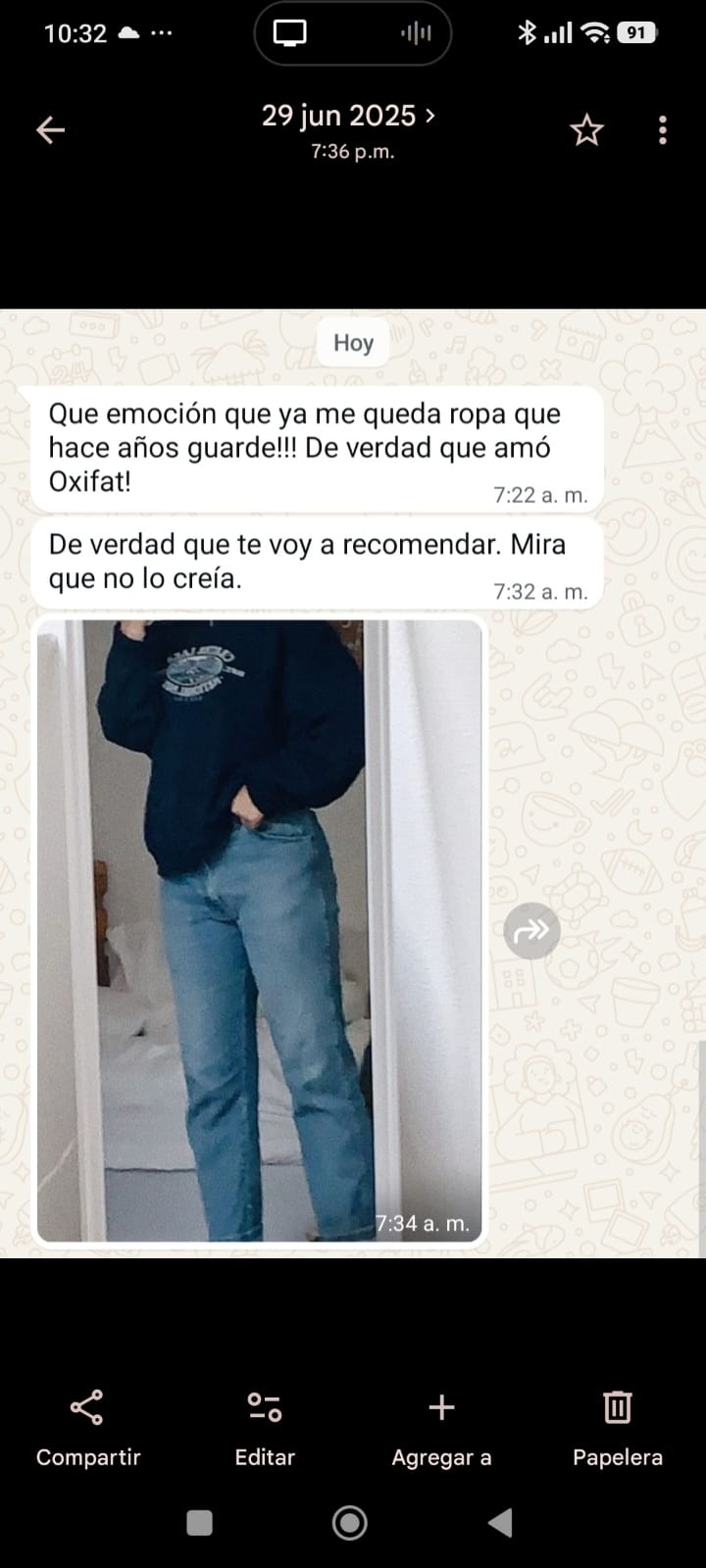 Recuperó ropa guardada